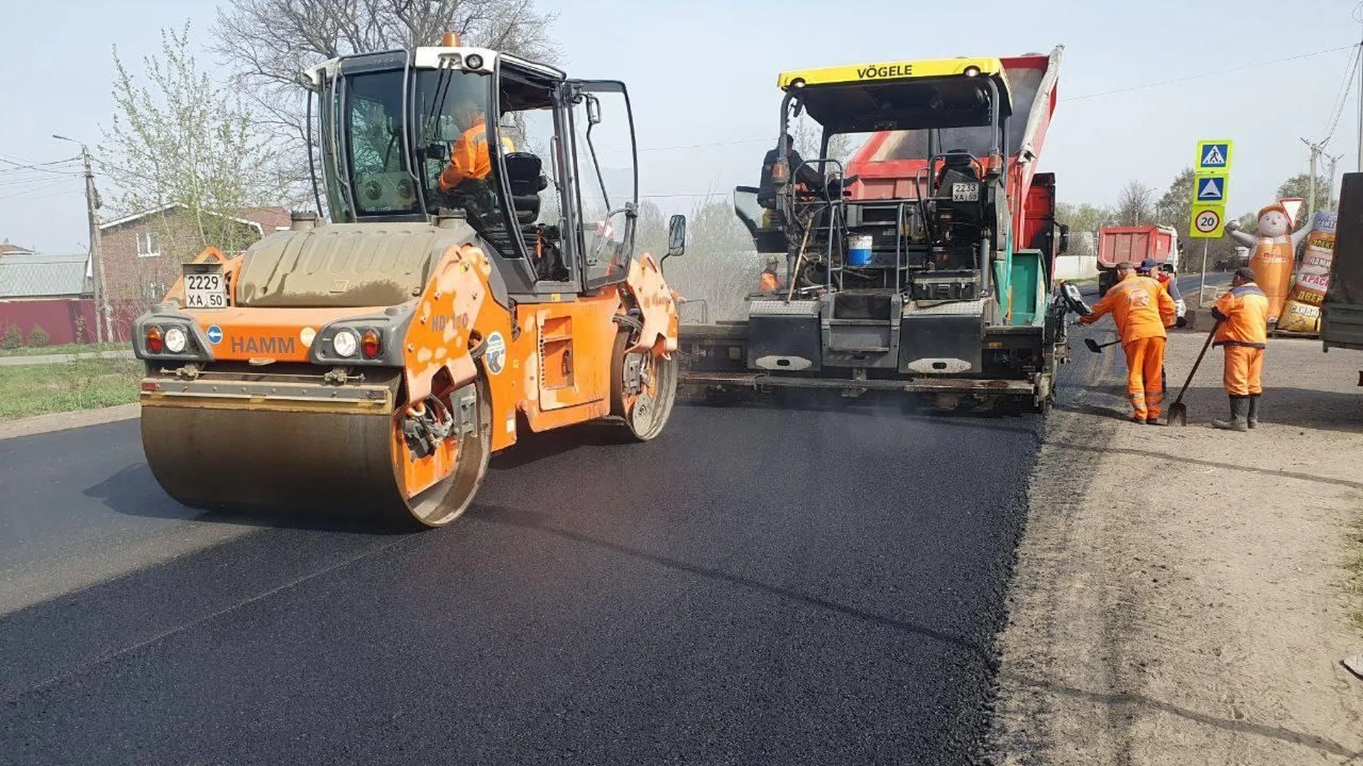 В Богородском округе дорожники ремонтируют участки дорог на Кудиновском шоссе