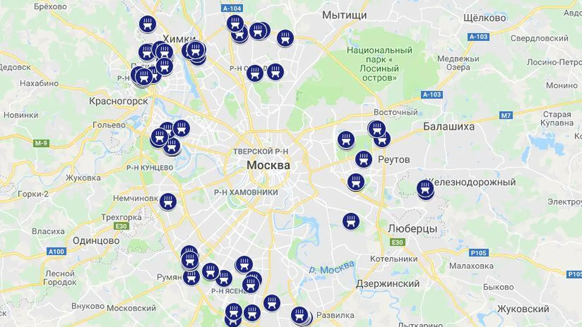 Карта прудов