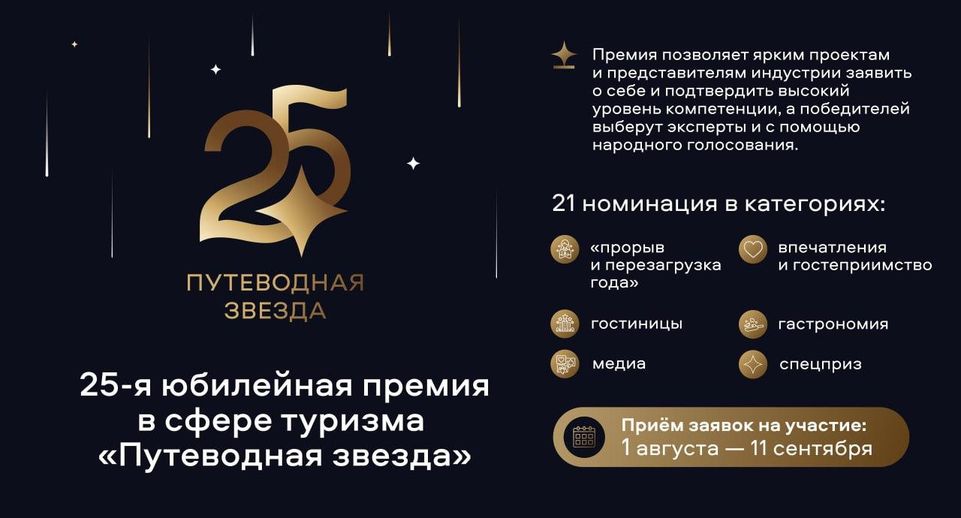 В Москве начался прием заявок на 25-ю юбилейную премию «Путеводная звезда»