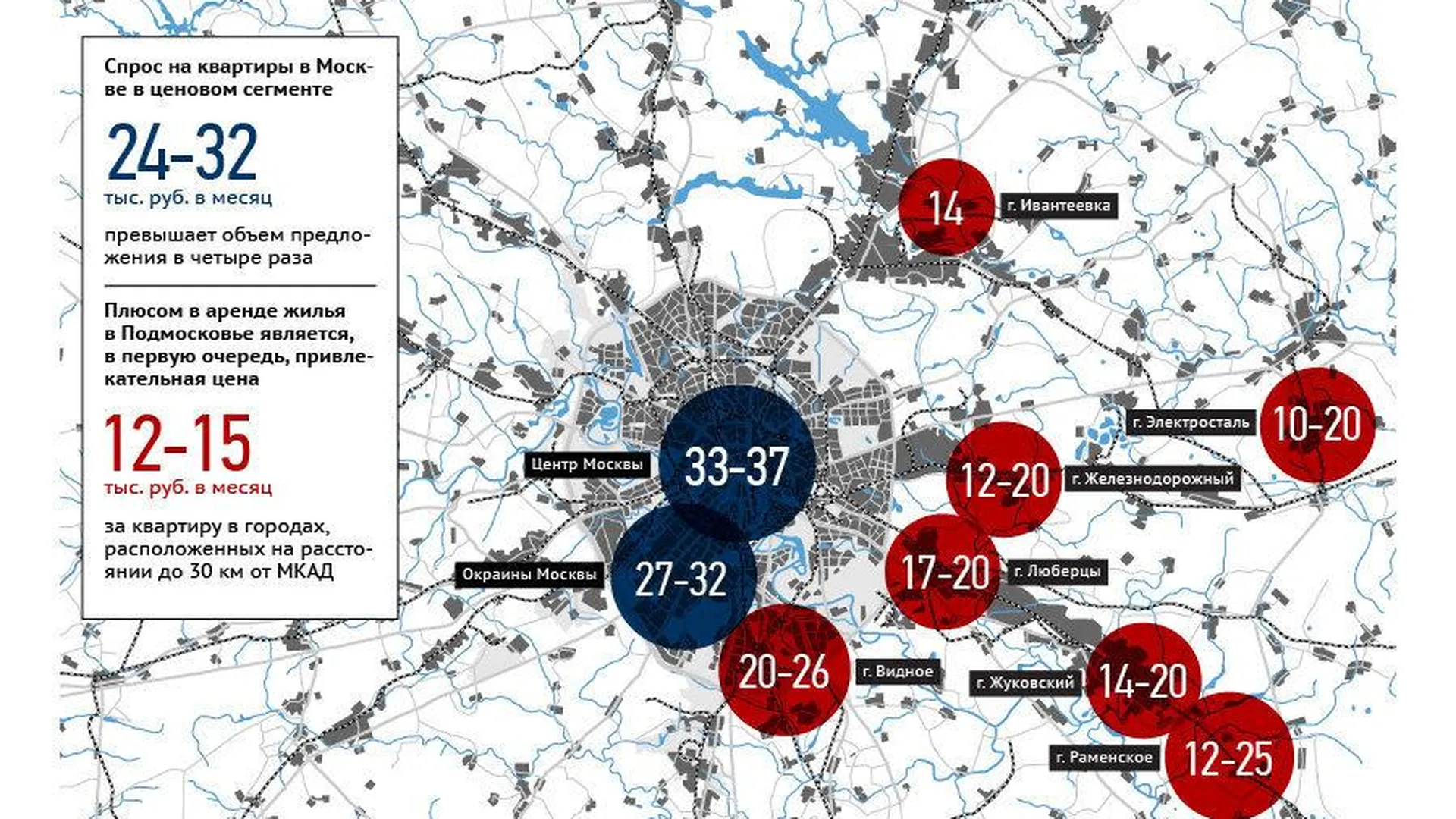 Стоимость аренды квартир в Москве и Подмосковье