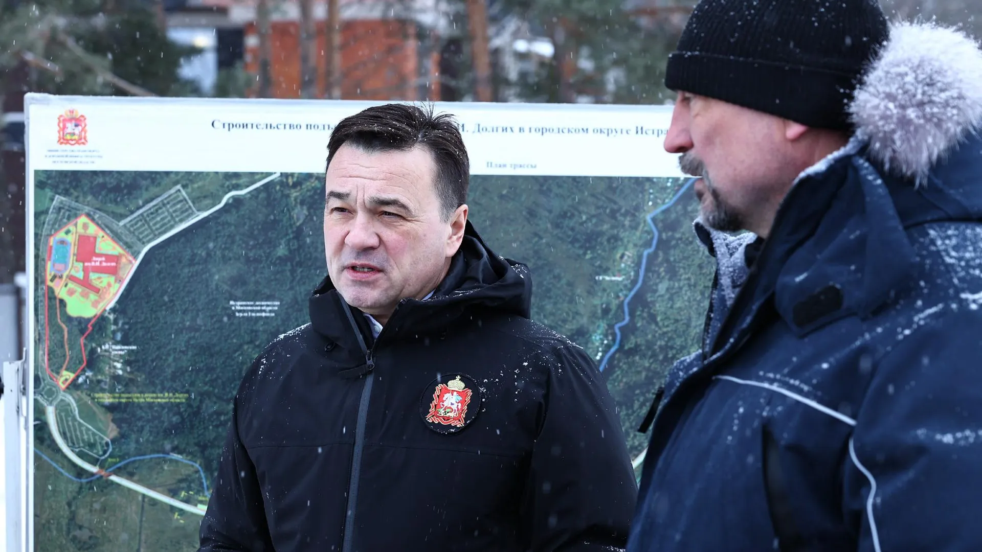 Воробьев осмотрел ход строительства дороги от М‑9 «Балтия» в Истре