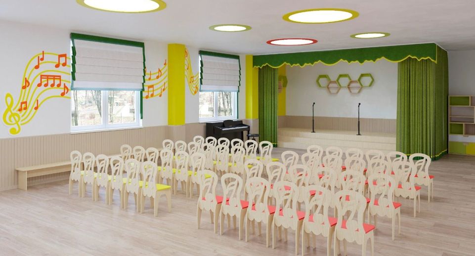 Строительная готовность детского сада «Дюймовочка» в Мытищах составляет 75%