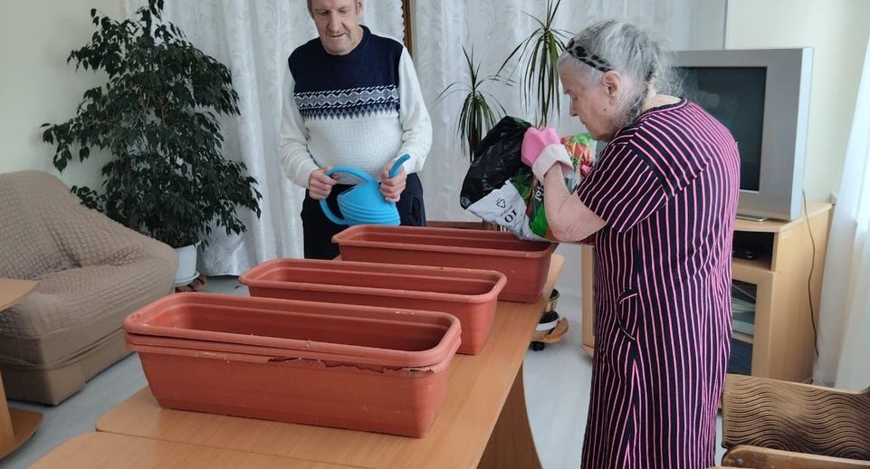Пенсионеры из пансионата Зарайска осваивают выращивание растений