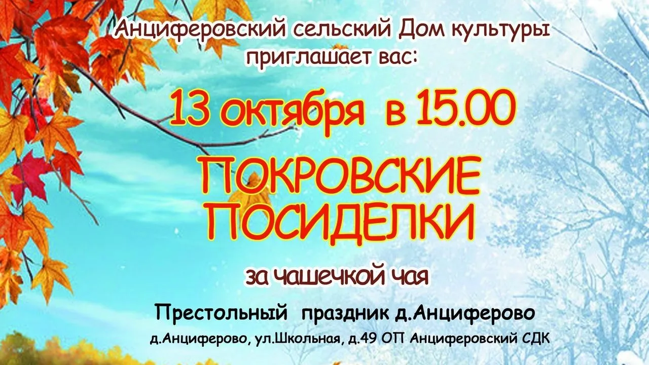 страница Анциферовского сельского дома культуры в социальной сети «ВКонтакте»