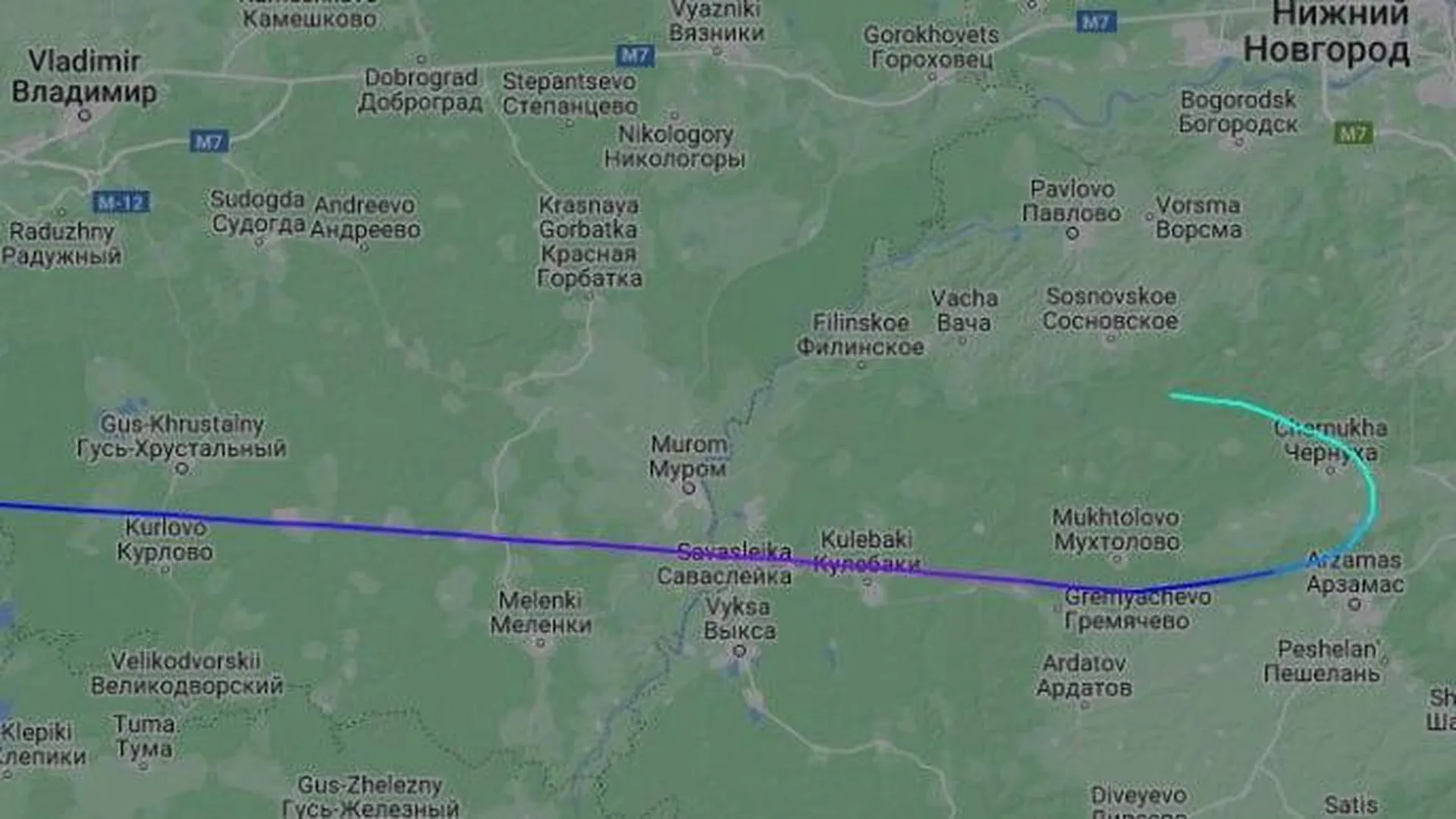 Самолет Москва — Оренбург пропал из сервиса Flightradar 24
