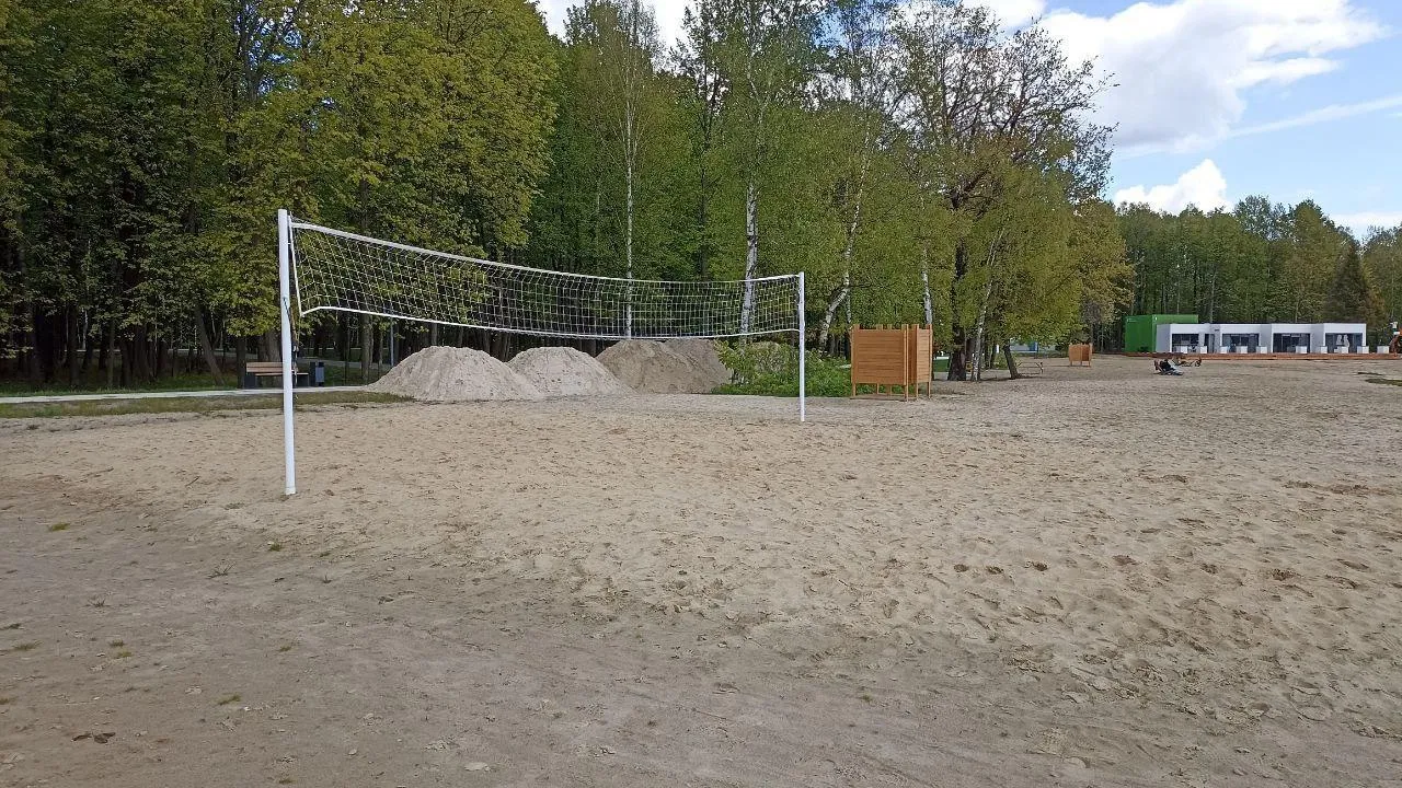 В Подмосковном лесопарке «Авангард» установили площадку для пляжного волейбола