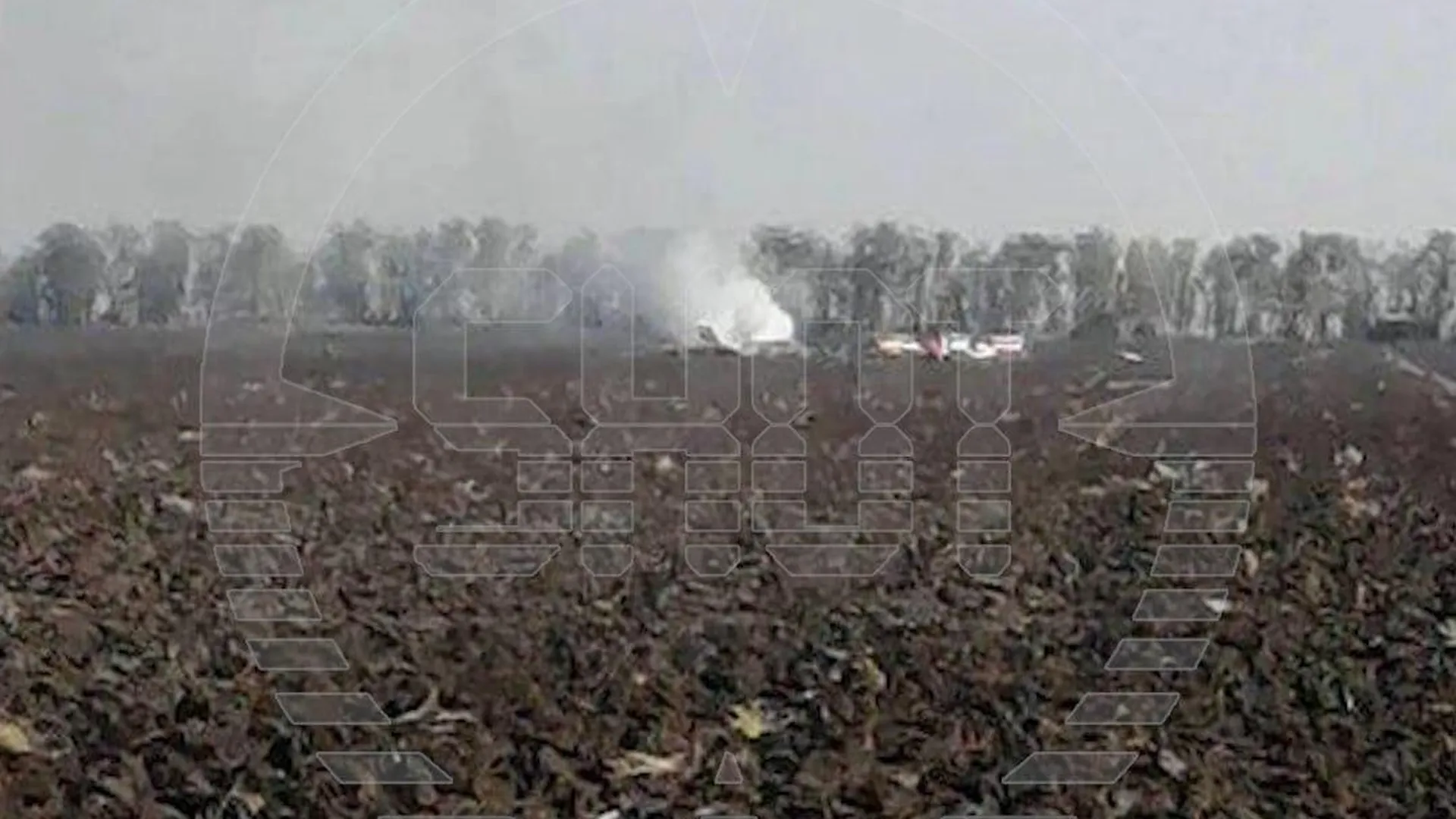 В Сети появилось фото с места падения Су‑34 в Воронежской области
