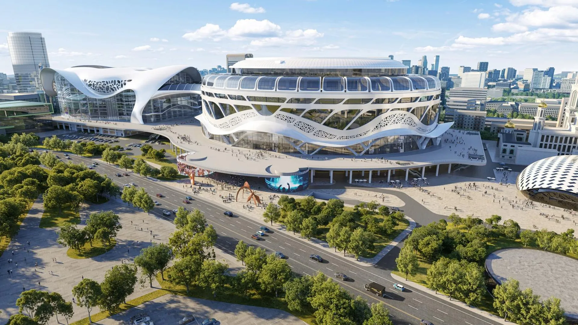 Реконструкция спорткомплекса «Олимпийский»: концертный зал, 15 бассейнов, аквапарк и новый ФОК