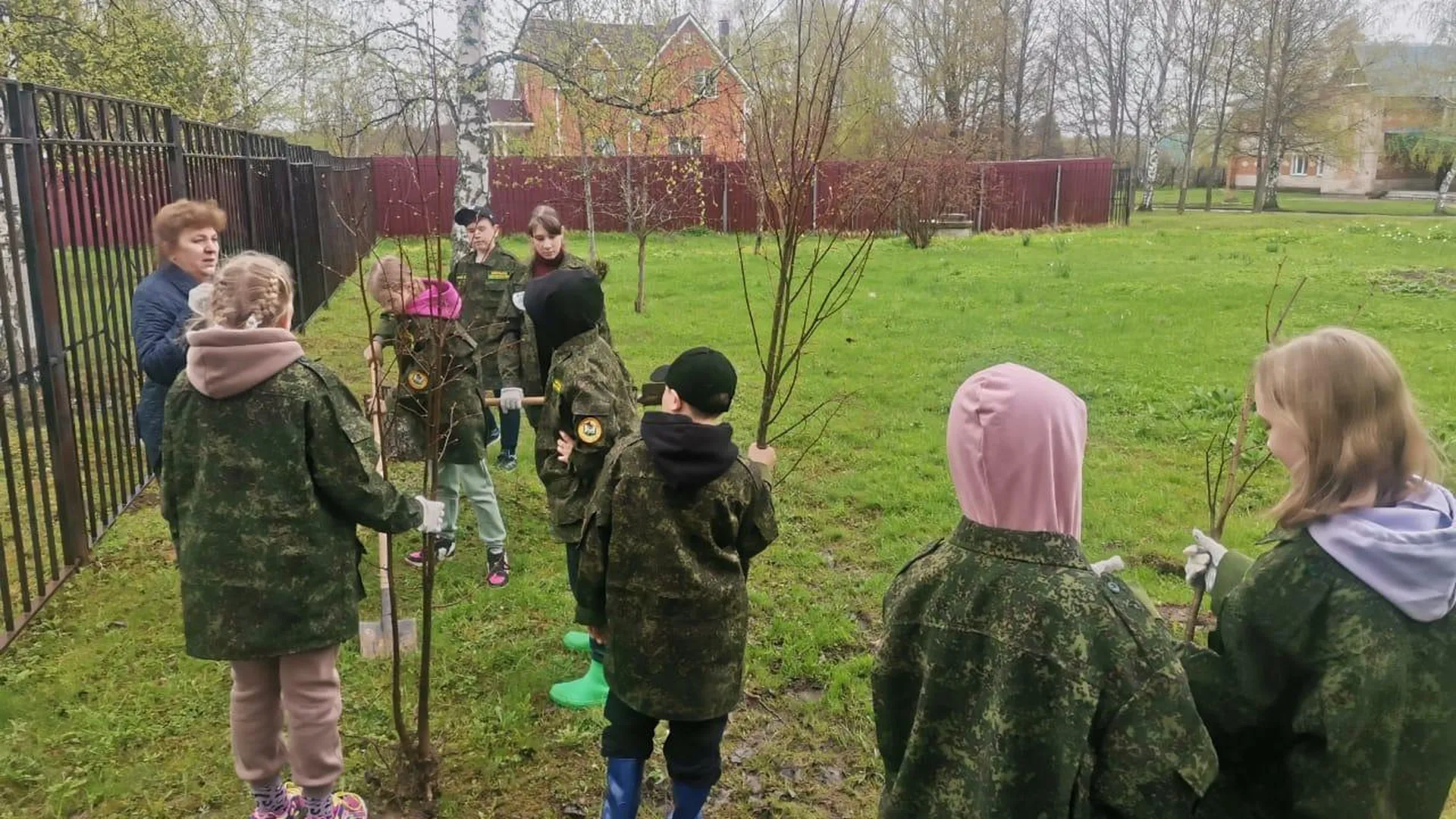 Юные лесничие Подмосковья посадили деревья вблизи школ