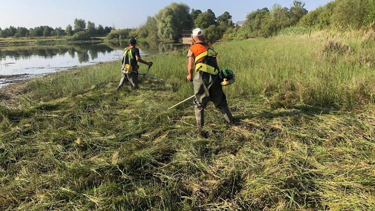 В Ступине продолжается очистка акватории водоемов