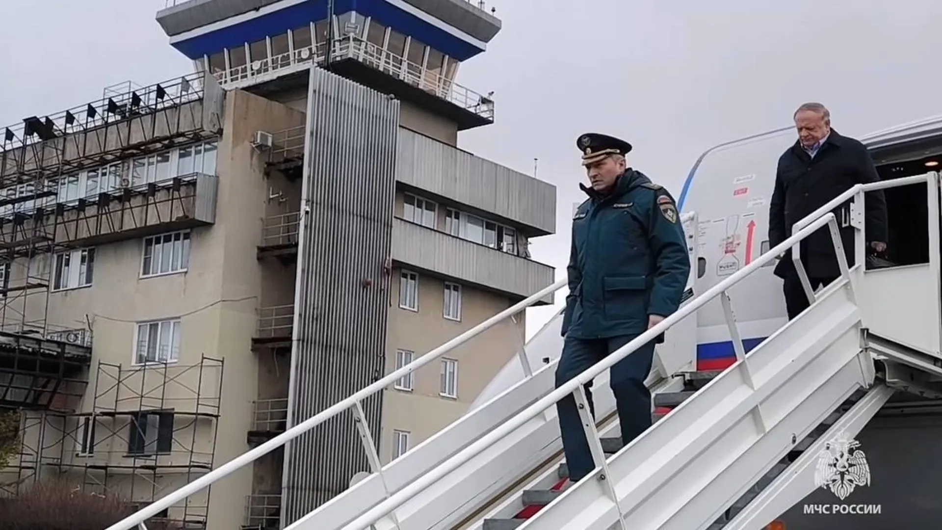Прибытие главы МЧС России Александра Куренкова в Оренбургскую область. ВИДЕО
