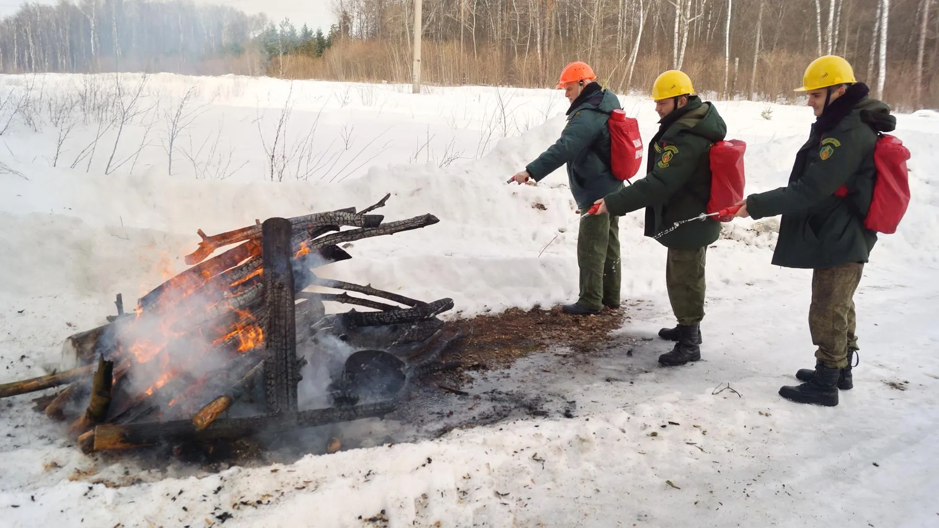 В Серпухове прошли учения лесных пожарных