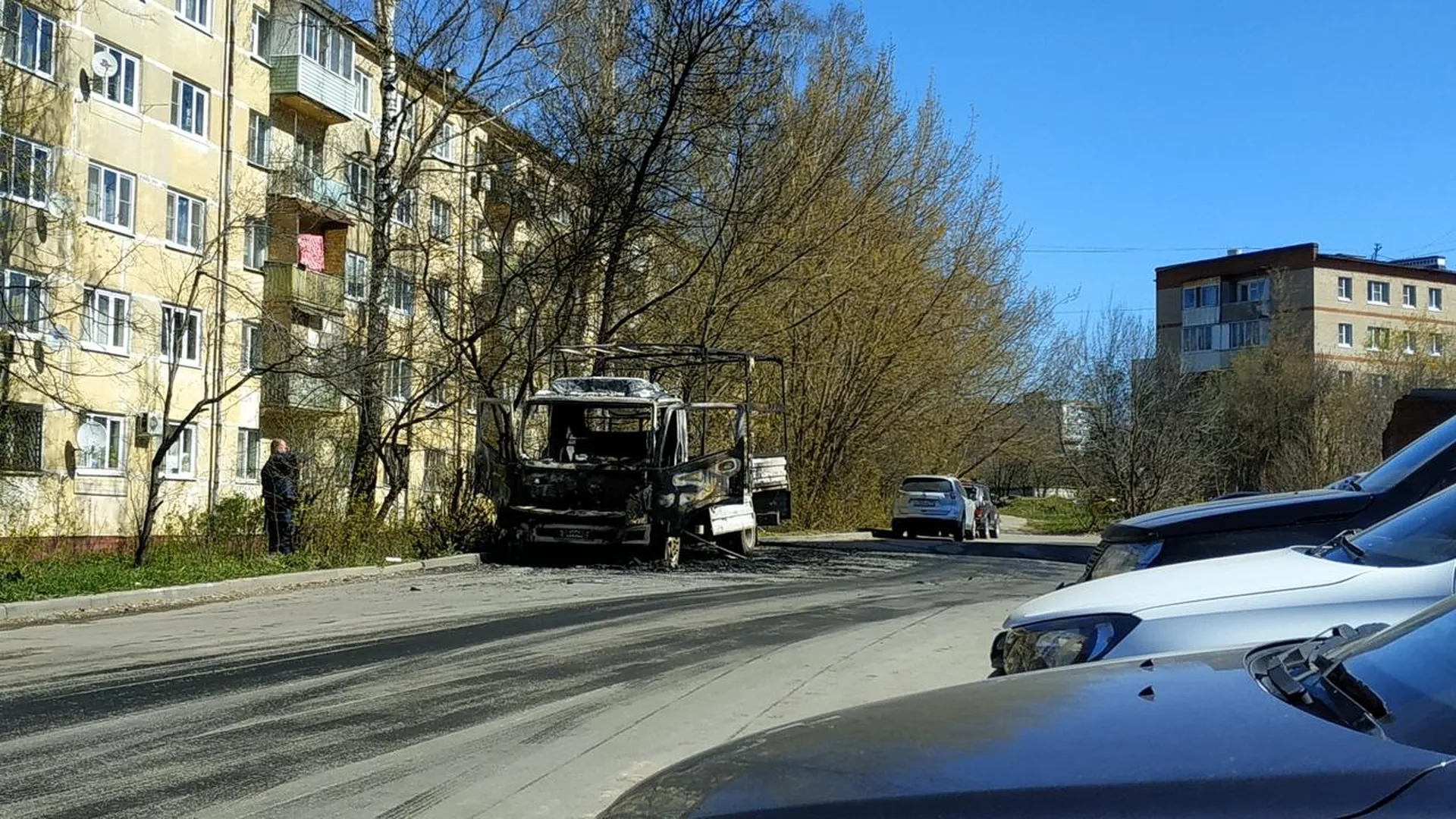 В Подольске ночью сгорел грузовой автомобиль | РИАМО в Подольске