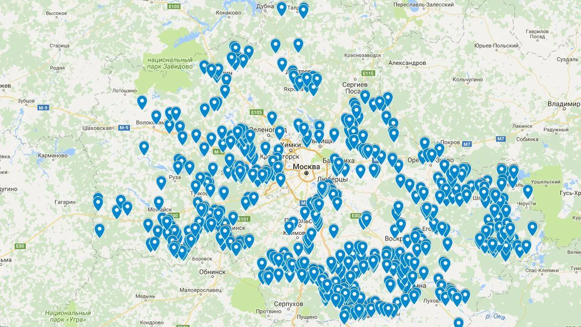 Карта родников московской