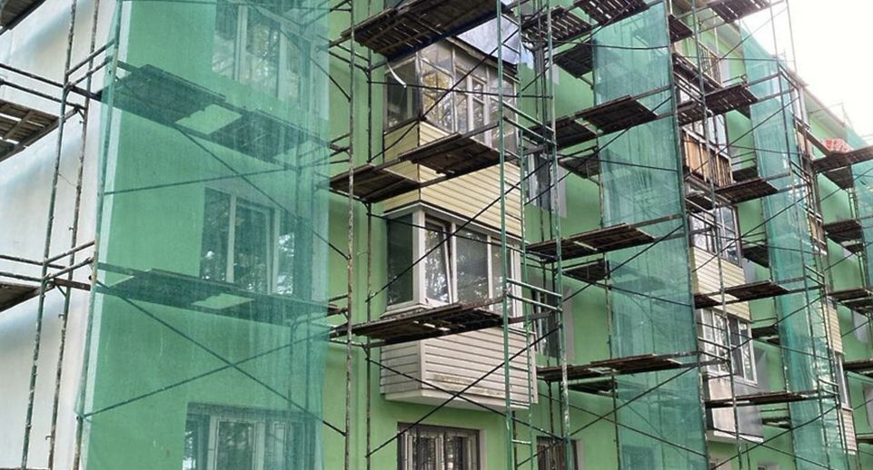 В доме по улице Механизаторов в Солнечногорске капремонт фасада выполнен на 75%