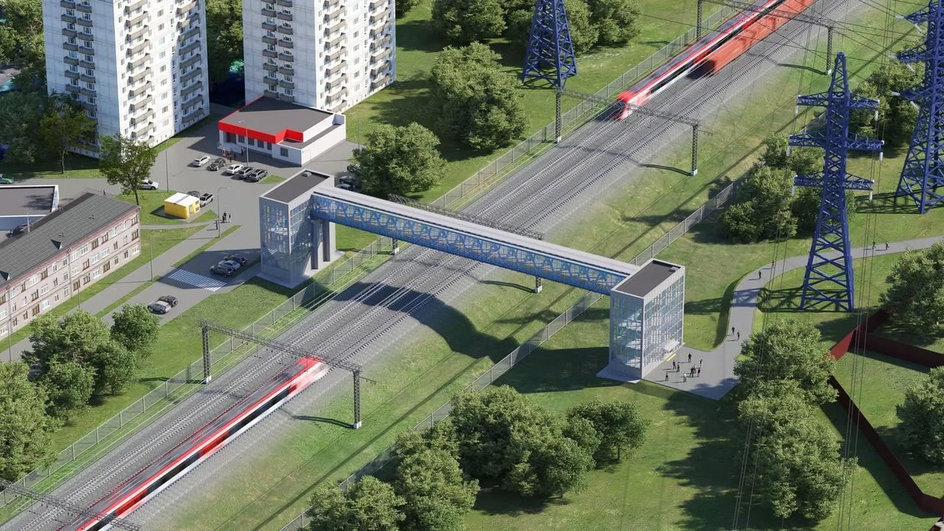 В Подмосковье в этом году начнут строить 4 надземных пешеходных перехода через ж/д