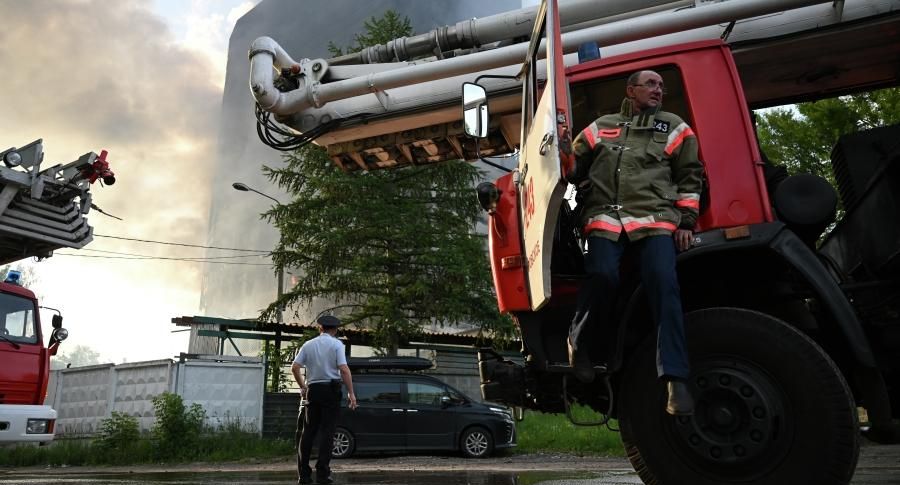 Пожар в бывшем здании НИИ «Платан» во Фрязине полностью потушили