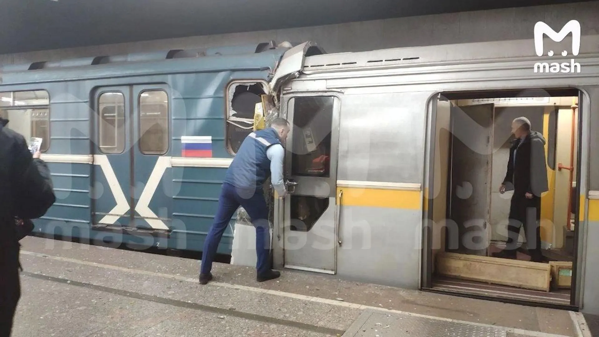 Опубликовано видео со станции метро «Печатники», где столкнулись 2 поезда