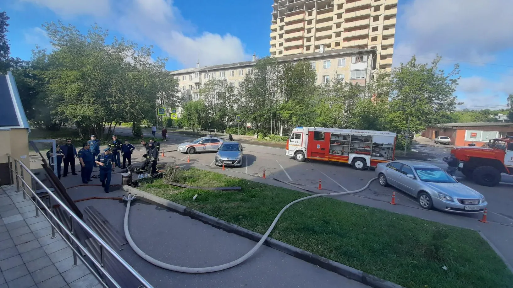 Огнеборцы потушили пожар в магазине в микрорайоне Климовск Подольска | РИАМО